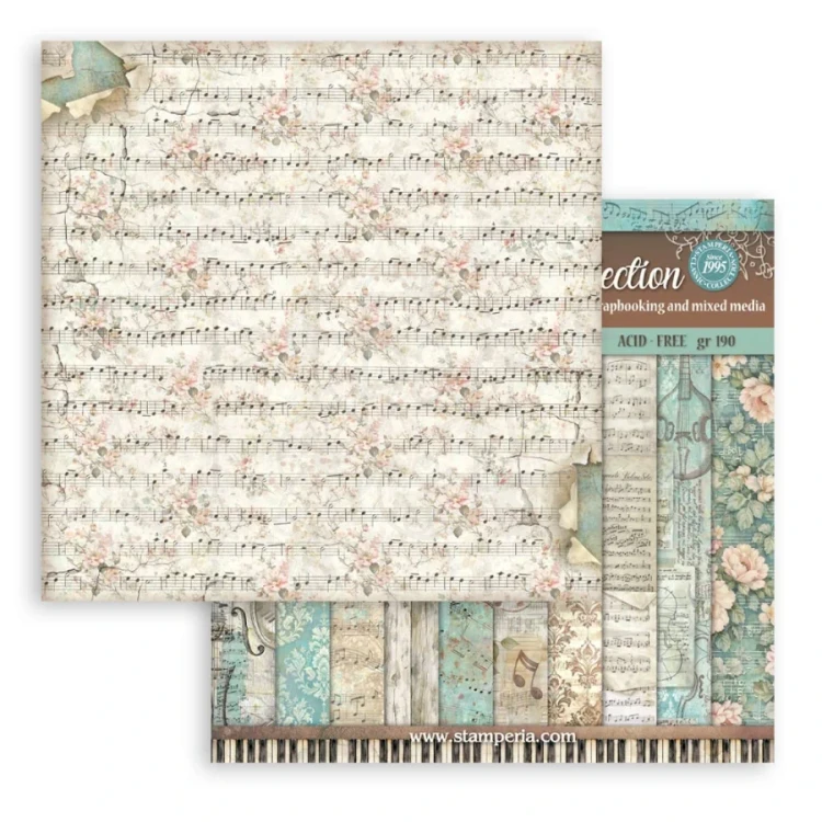 Zestaw papierów do scrapbookingu 20x20 Symphony Tła 10 arkuszy SBBS145 Stamperia