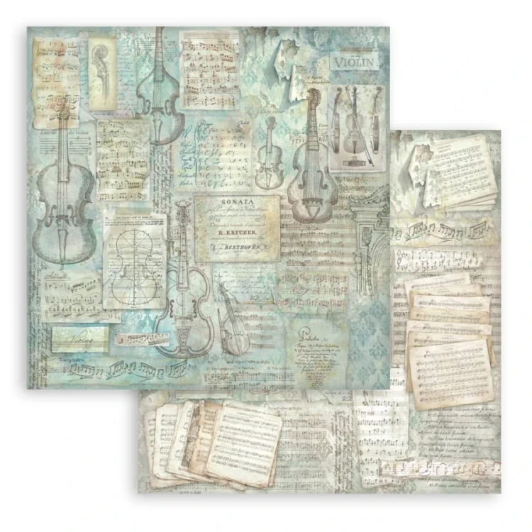 Zestaw papierów do scrapbookingu 20x20 Symphony Tła 10 arkuszy SBBS145 Stamperia