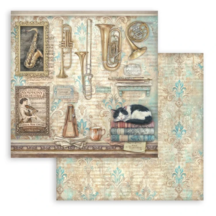 Zestaw papierów do scrapbookingu 20x20 Symphony 10 arkuszy SBBS144 Stamperia