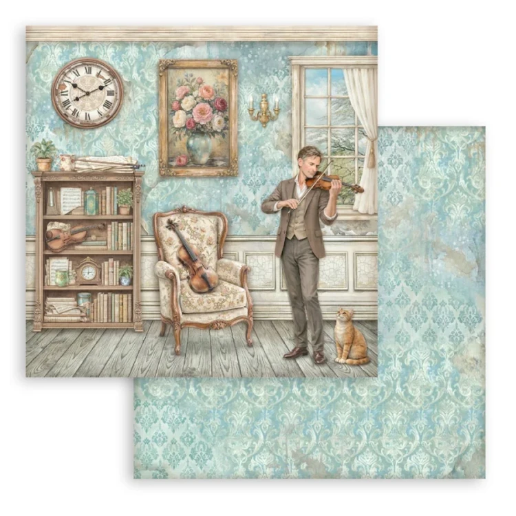 Zestaw papierów do scrapbookingu 20x20 Symphony 10 arkuszy SBBS144 Stamperia