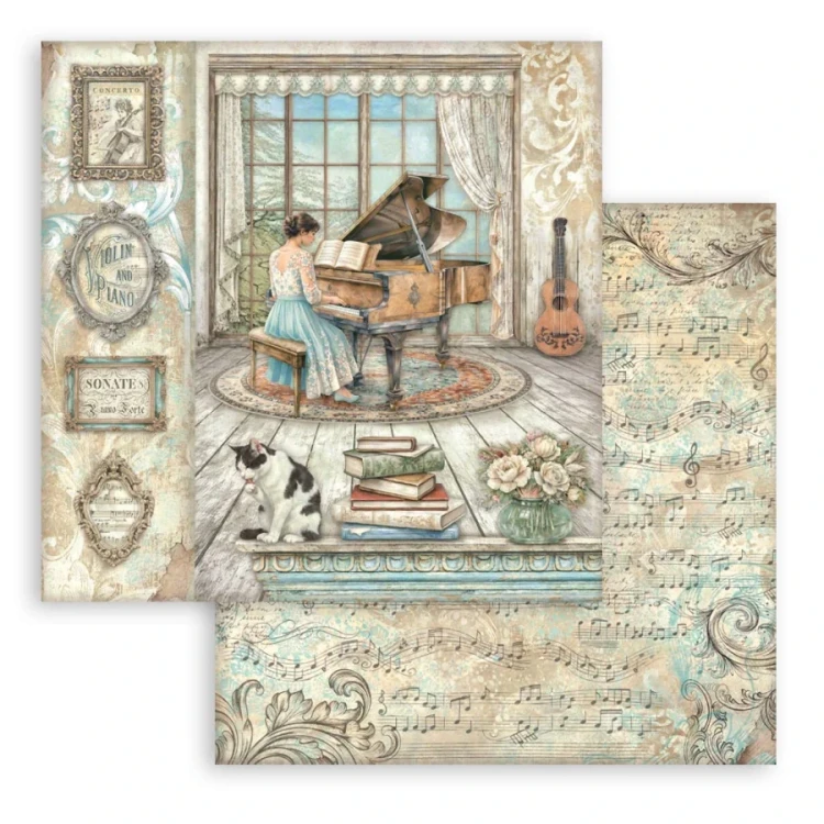 Zestaw papierów do scrapbookingu 20x20 Symphony 10 arkuszy SBBS144 Stamperia