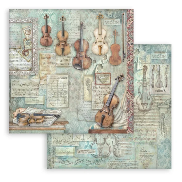 Zestaw papierów do scrapbookingu 20x20 Symphony 10 arkuszy SBBS144 Stamperia