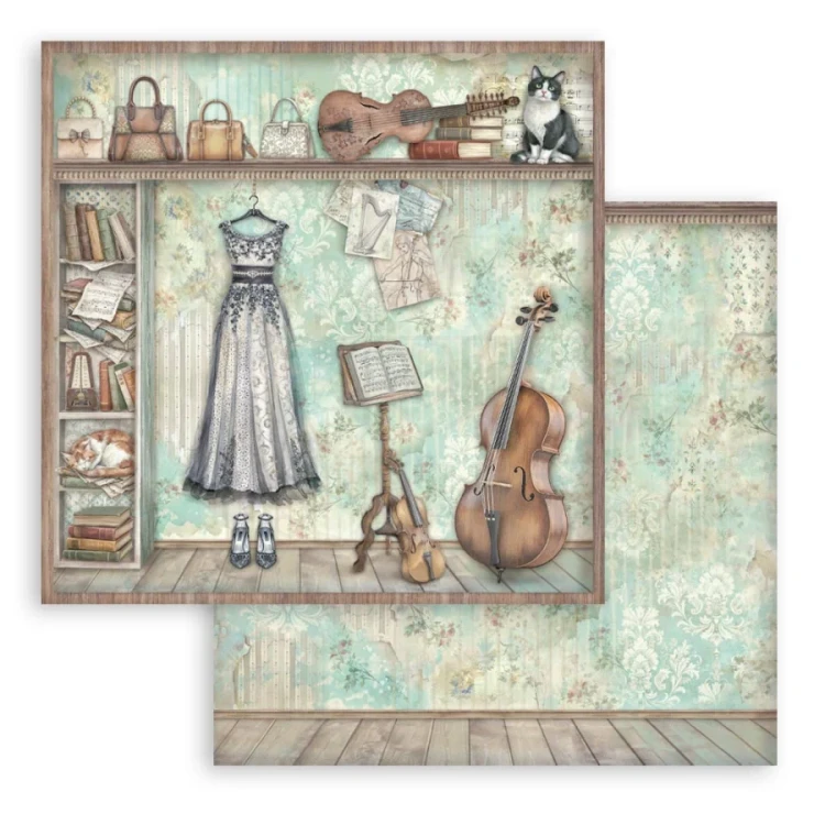 Zestaw papierów do scrapbookingu 20x20 Symphony 10 arkuszy SBBS144 Stamperia