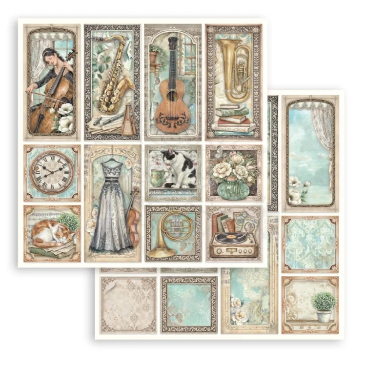 Zestaw papierów do scrapbookingu 20x20 Symphony 10 arkuszy SBBS144 Stamperia