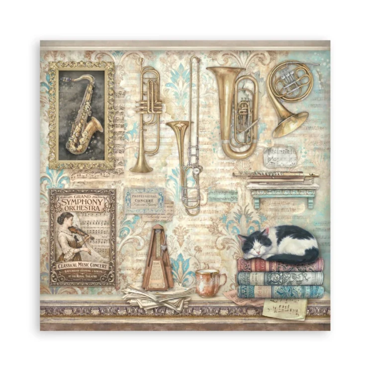 Zestaw papierów jednostronnych do scrapbookingu 20x20 Symphony 22 arkusze SBBSXB26 Stamperia