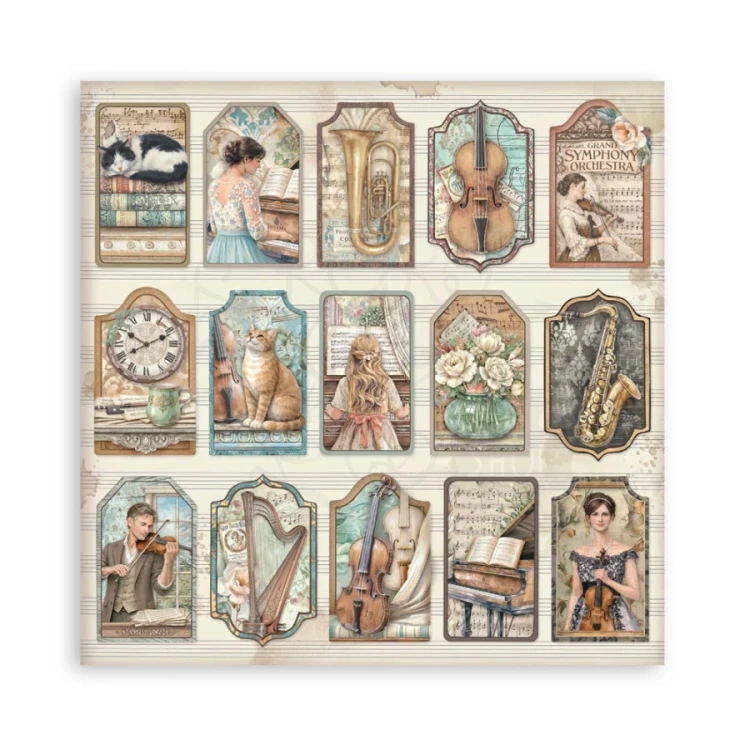 Zestaw papierów jednostronnych do scrapbookingu 20x20 Symphony 22 arkusze SBBSXB26 Stamperia