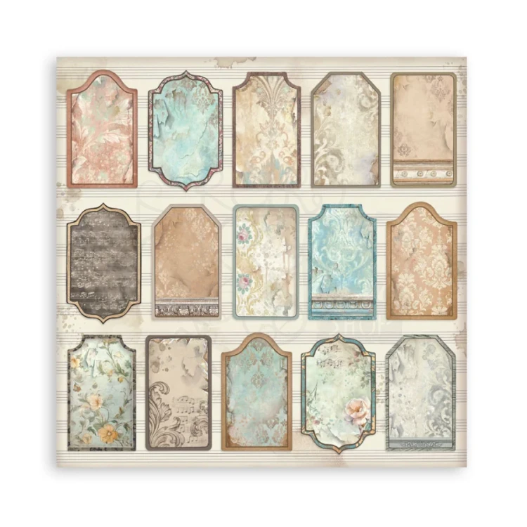 Zestaw papierów jednostronnych do scrapbookingu 20x20 Symphony 22 arkusze SBBSXB26 Stamperia