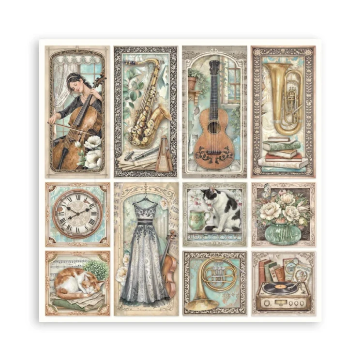 Zestaw papierów jednostronnych do scrapbookingu 20x20 Symphony 22 arkusze SBBSXB26 Stamperia