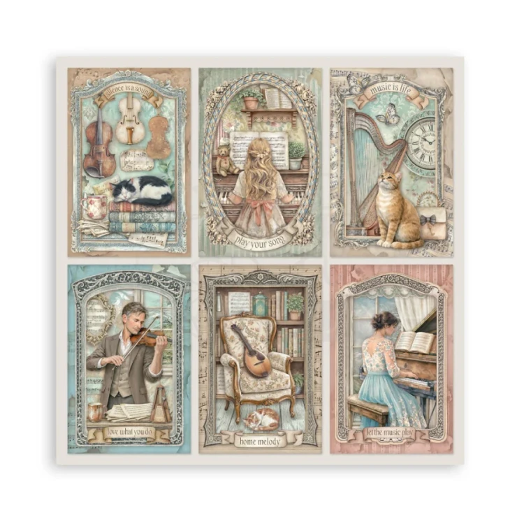 Zestaw papierów jednostronnych do scrapbookingu 20x20 Symphony 22 arkusze SBBSXB26 Stamperia