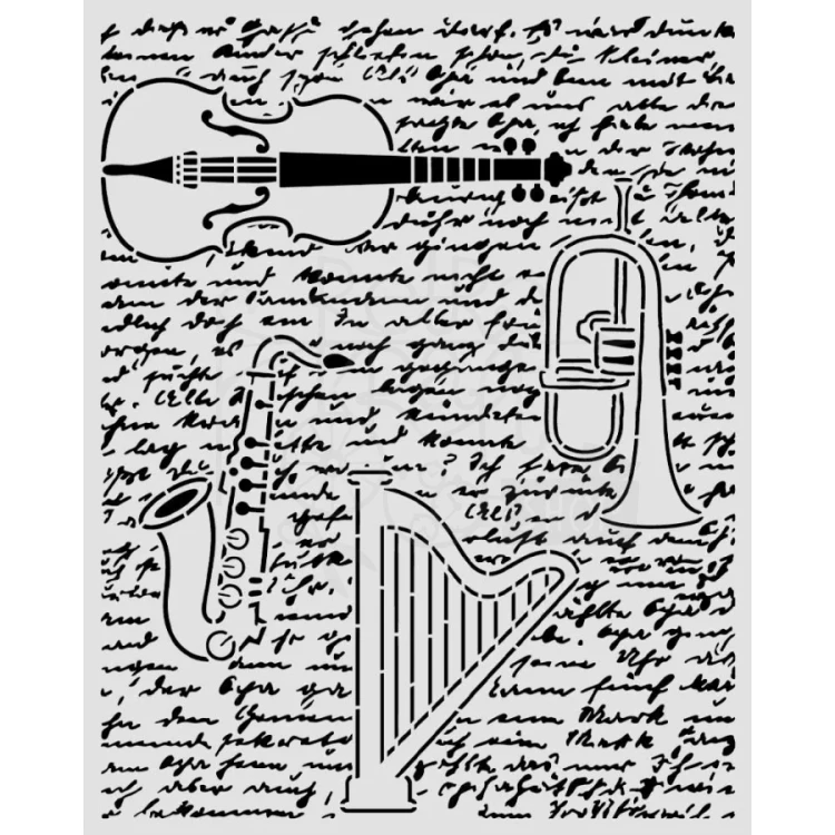 Szablon maska 20x25cm Symphony Instrumenty KSTD212 Stamperia