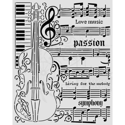 Szablon maska 20x25cm Symphony Skrzypce KSTD210 Stamperia