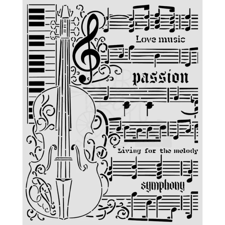 Szablon maska 20x25cm Symphony Skrzypce KSTD210 Stamperia