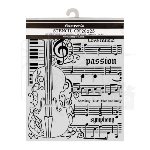 Szablon maska 20x25cm Symphony Skrzypce KSTD210 Stamperia