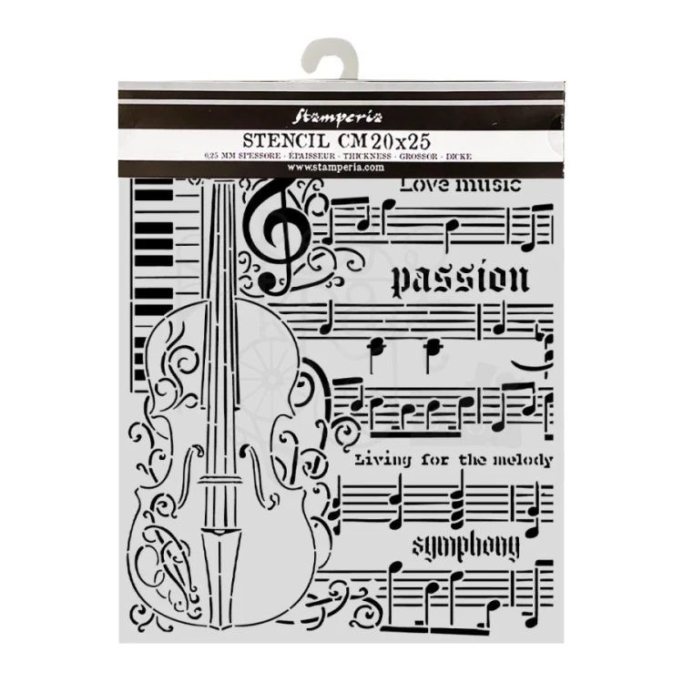 Szablon maska 20x25cm Symphony Skrzypce KSTD210 Stamperia