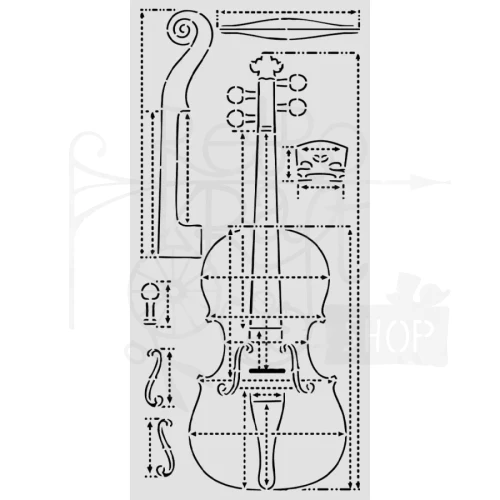 Szablon maska 12x25cm Symphony Sekcja skrzypcowa KSTDL166 Stamperia