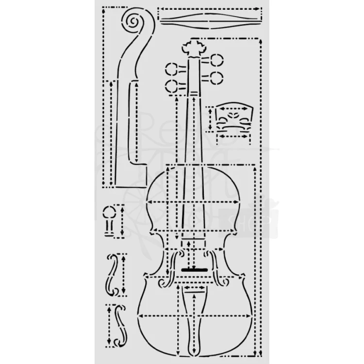 Szablon maska 12x25cm Symphony Sekcja skrzypcowa KSTDL166 Stamperia