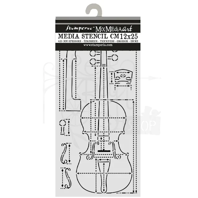 Szablon maska 12x25cm Symphony Sekcja skrzypcowa KSTDL166 Stamperia