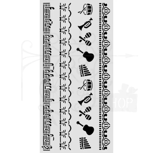 Szablon maska 12x25cm Symphony Bordiury KSTDL165 Stamperia