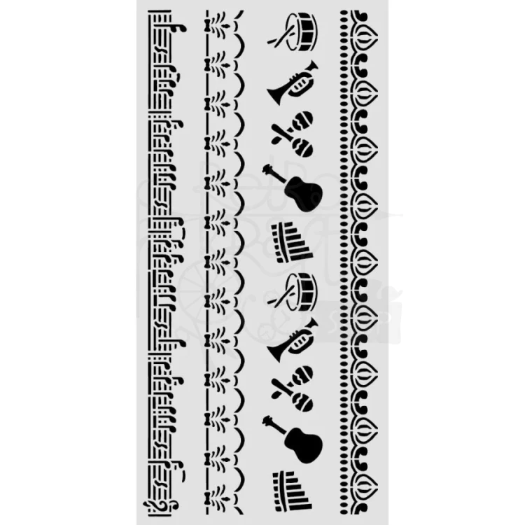 Szablon maska 12x25cm Symphony Bordiury KSTDL165 Stamperia