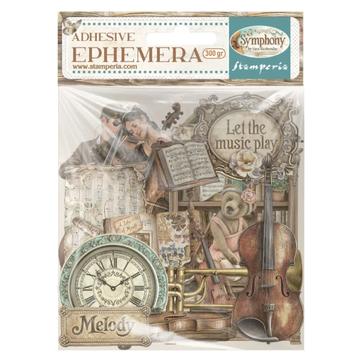 Ozdoby papierowe samoprzylepne Ephemera Symphony DFLCT84 Stamperia