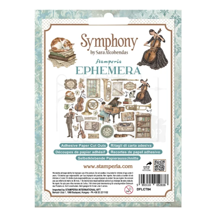 Ozdoby papierowe samoprzylepne Ephemera Symphony DFLCT84 Stamperia