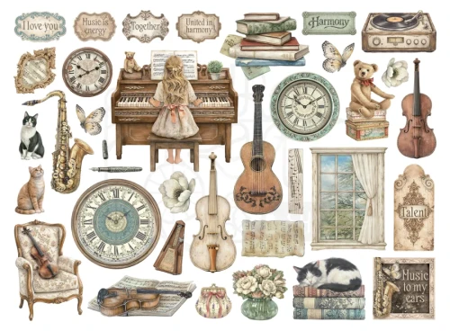 Ozdoby kształty tekturowe Die Cuts Symphony DFLDC136 Stamperia
