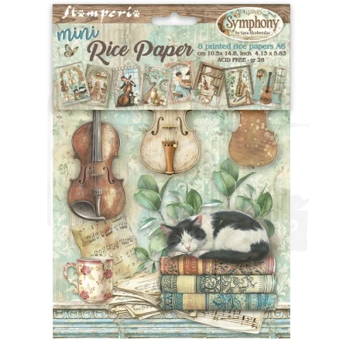Papier ryżowy A6 Symphony 8 arkuszy DFSA6X07 Stamperia