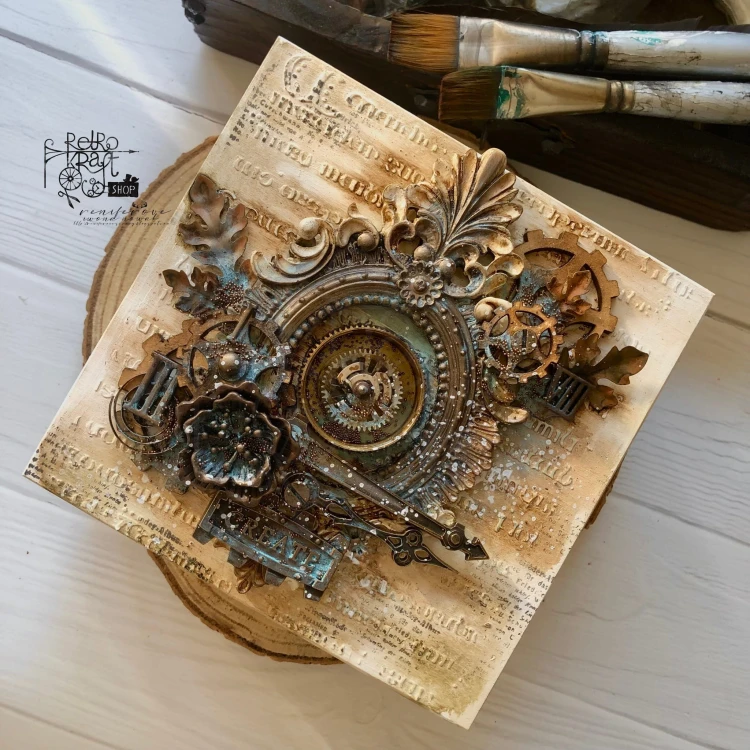 Pudełko drewniane kwadratowe średnie 14x14x5cm