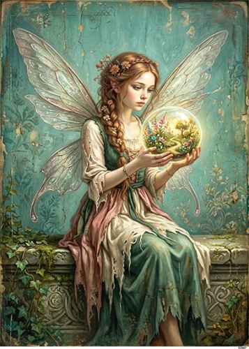 Papier ryżowy do decoupage A5 Dziewczynka elf i kula 22547