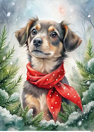 Papier ryżowy do decoupage A5 Zimowy pies 22409