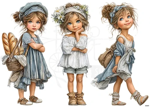 Papier ryżowy do decoupage A5 Dziewczynki 22327
