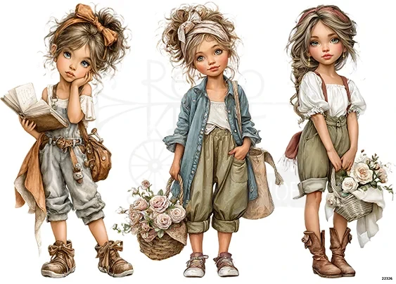 Papier ryżowy do decoupage A5 Dziewczynki 22326