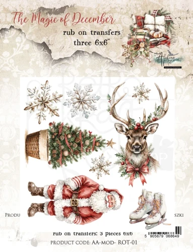 Rub-on transfer 15x15 The Magic of December - AA-MOD-ROT-01 Alchemy of Art