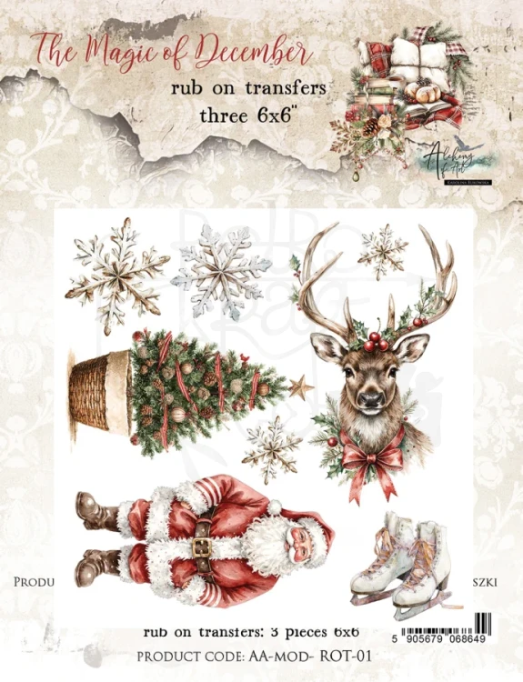 Rub-on transfer 15x15 The Magic of December - AA-MOD-ROT-01 Alchemy of Art