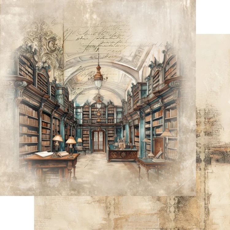 Zestaw papierów do scrapbookingu 30x30 In the library - AA-ITB-07 Alchemy of Art