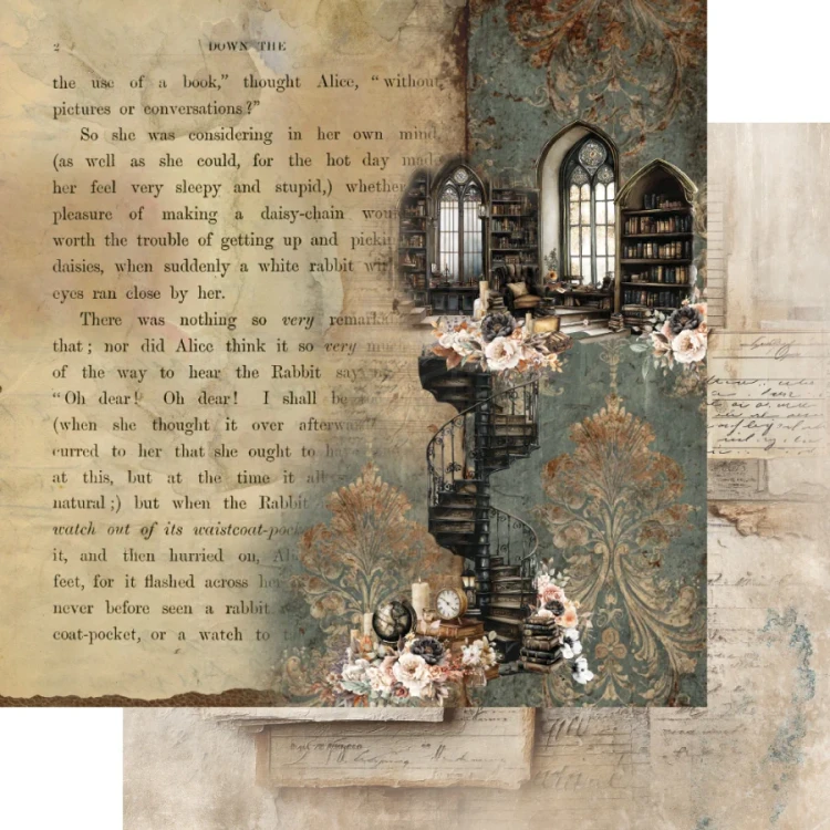 Zestaw papierów do scrapbookingu 20x20 In the library - AA-ITB-08 Alchemy of Art