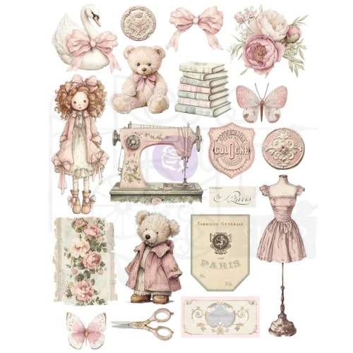 Rub-on transfer A4 Buttons &amp; Keepsakes 982454 Prima