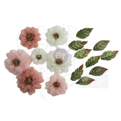 Kwiaty kwiatki papierowe Buttons &amp; Keepsakes 14 sztuk 684761 Prima