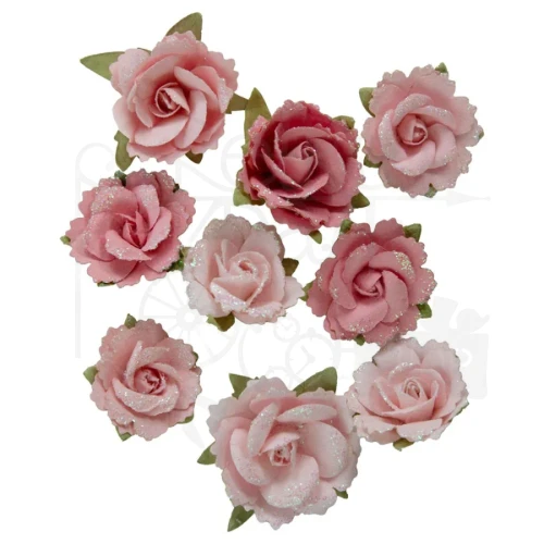 Kwiaty kwiatki papierowe Buttons &amp; Keepsakes 9 sztuk 684730 Prima