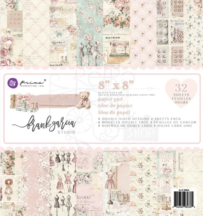 Zestaw papierów do scrapbookingu 20x20 Buttons &amp; Keepsakes 32 arkusze 982362 Prima