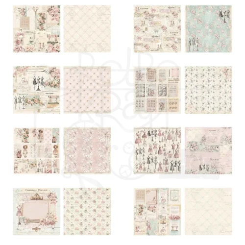 Zestaw papierów do scrapbookingu 20x20 Buttons &amp; Keepsakes 32 arkusze 982362 Prima