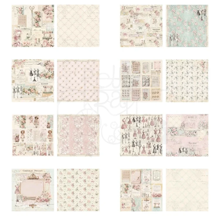 Zestaw papierów do scrapbookingu 20x20 Buttons &amp; Keepsakes 32 arkusze 982362 Prima