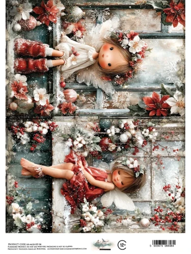 Papier ryżowy do decoupage A4 The Magic of December - Aniołki AA-MOD-RP-04 Alchemy of Art