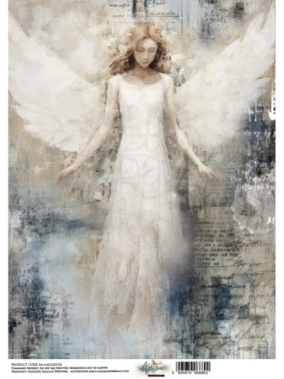 Papier ryżowy do decoupage A4 Anioł - AA-ANGEL-RP-02 Alchemy of Art