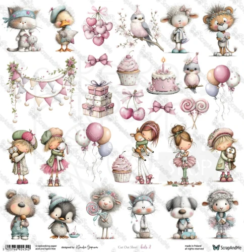 Papier 30x30 elementy do wycięcia Kids 2 ScrapAndMe