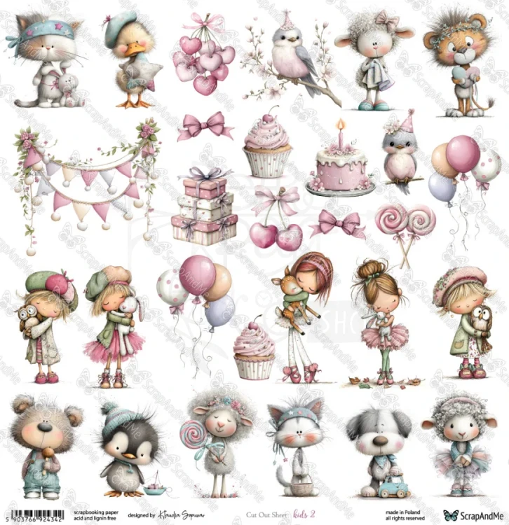 Papier 30x30 elementy do wycięcia Kids 2 ScrapAndMe