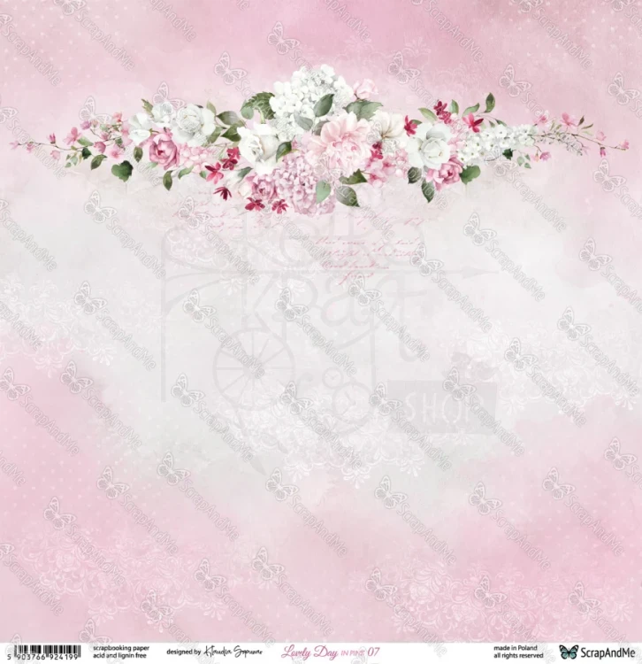 Papier do scrapbookingu 30x30 Lovely Day IN PINK 07/08 ScrapAndMe