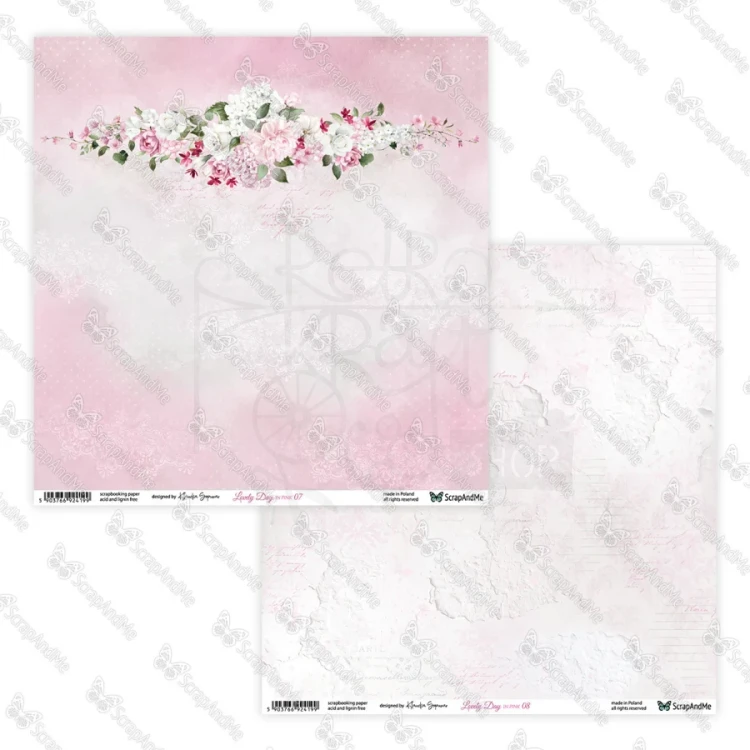 Papier do scrapbookingu 30x30 Lovely Day IN PINK 07/08 ScrapAndMe