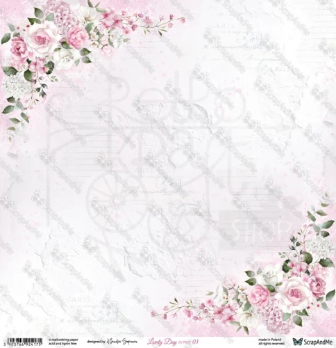 Papier do scrapbookingu 30x30 Lovely Day IN PINK 03/04 ScrapAndMe