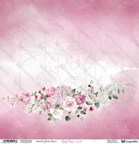 Papier do scrapbookingu 30x30 Lovely Day IN PINK 01/02 ScrapAndMe